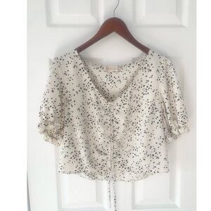 Cream Polka Dot Women's Top
